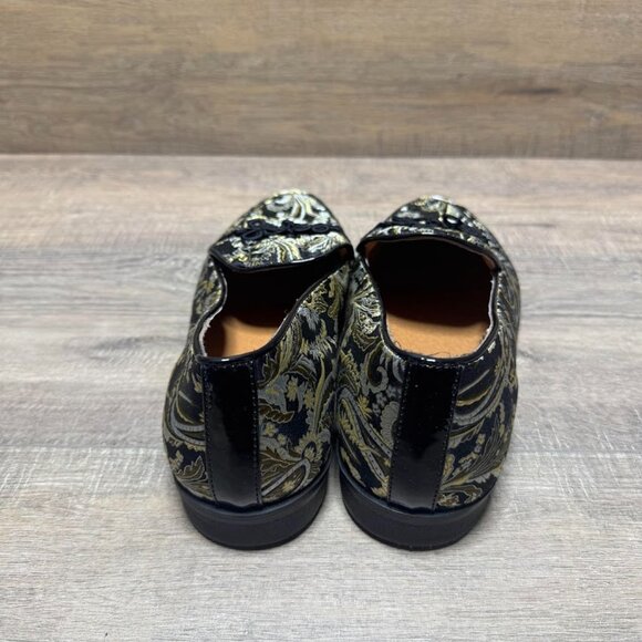 Topman Askew Brocade Black/Gold Loafers Men's Size EU 42 - Picture 3 of 6